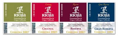 Etiquetas de los vinos de La Rioja
